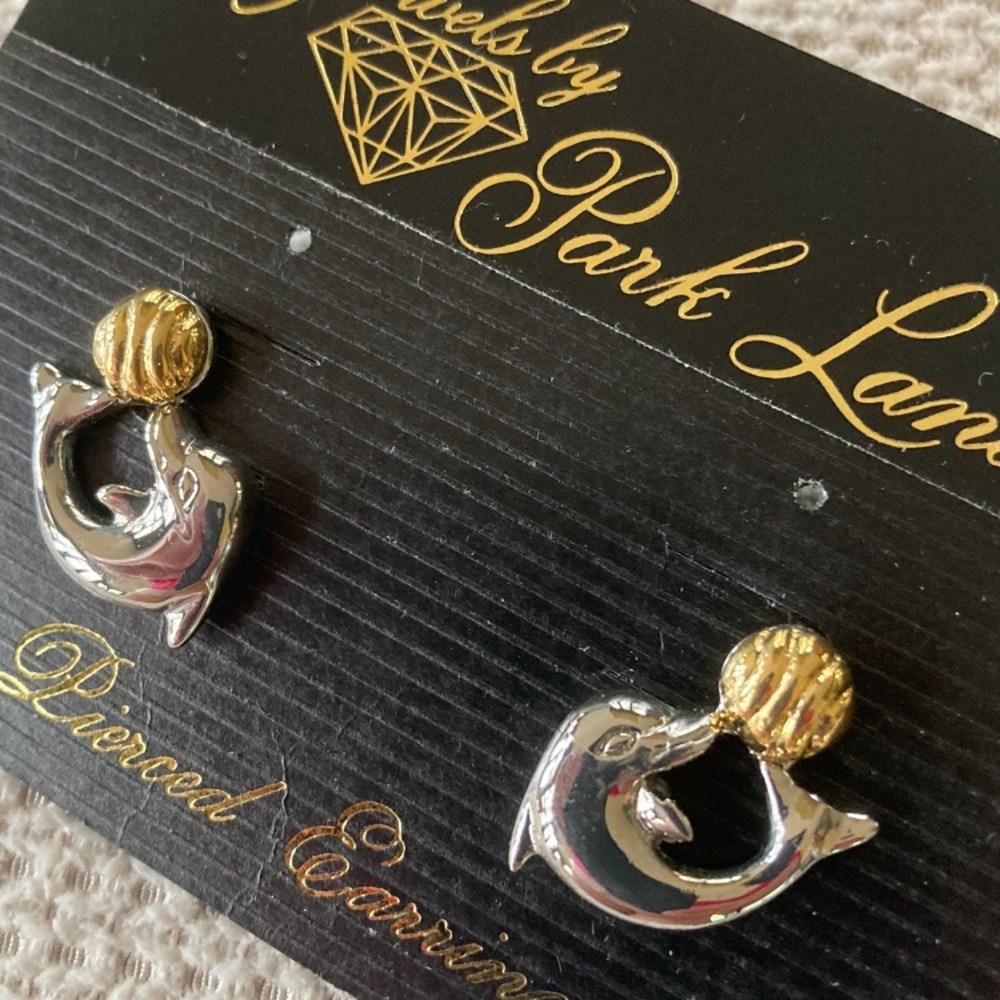 Vintage Park Lane Silver and Gold Dolphin Earrings